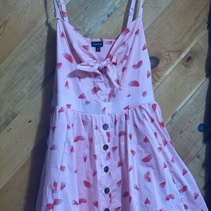 Torrid Summer Dress, pink with watermelons. Size 2 (18-22) worn once.